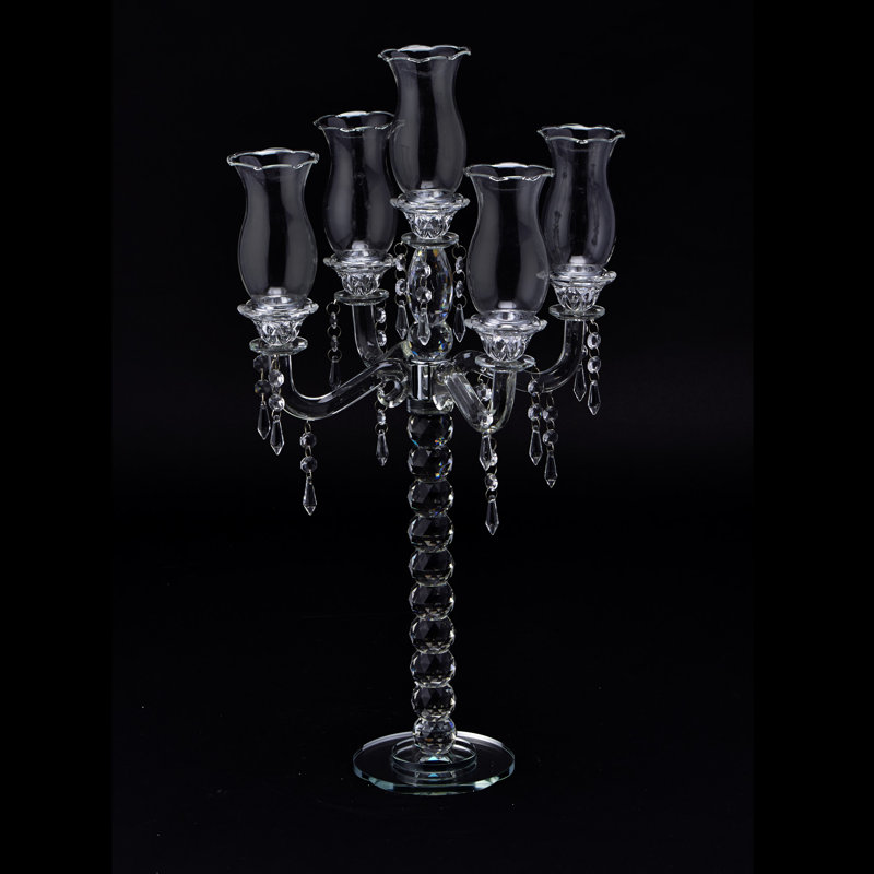 House of Hampton 5 Arm Glass Candelabra Wayfair